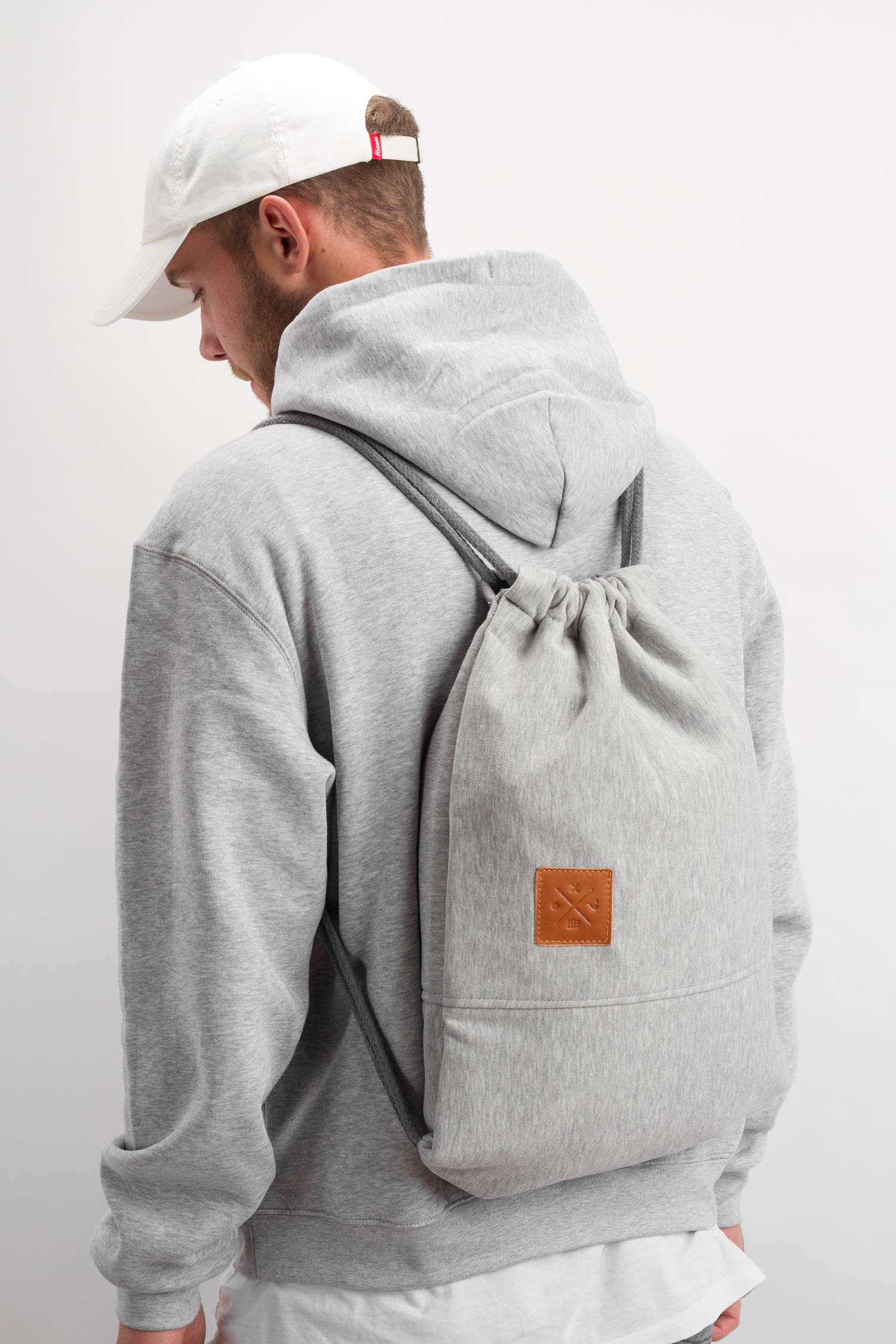 Manufaktur13 Sweat Sports Bag - Rough Jersey/Sweat Rucksack Hoodie Gym Bag Turnbeutel Sport Beutel Tasche M13