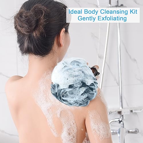 Vista 56 de AmazerBath Esponja de lufa de 2.12 oz/pieza, esponja de baño exfoliante para el cuerpo, juego de 4 lufas, cuarteto de algodón de azúcar