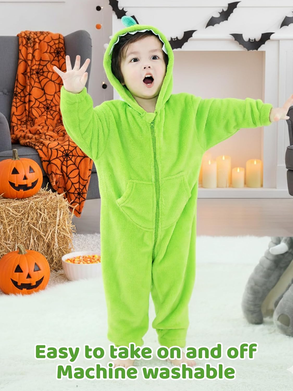 LOLANTA Boys' Girls' Dinosaur Shark Costume Flannel Jumpsuits Soft Animal One Piece for Kids Holiday Birthday - Image 5