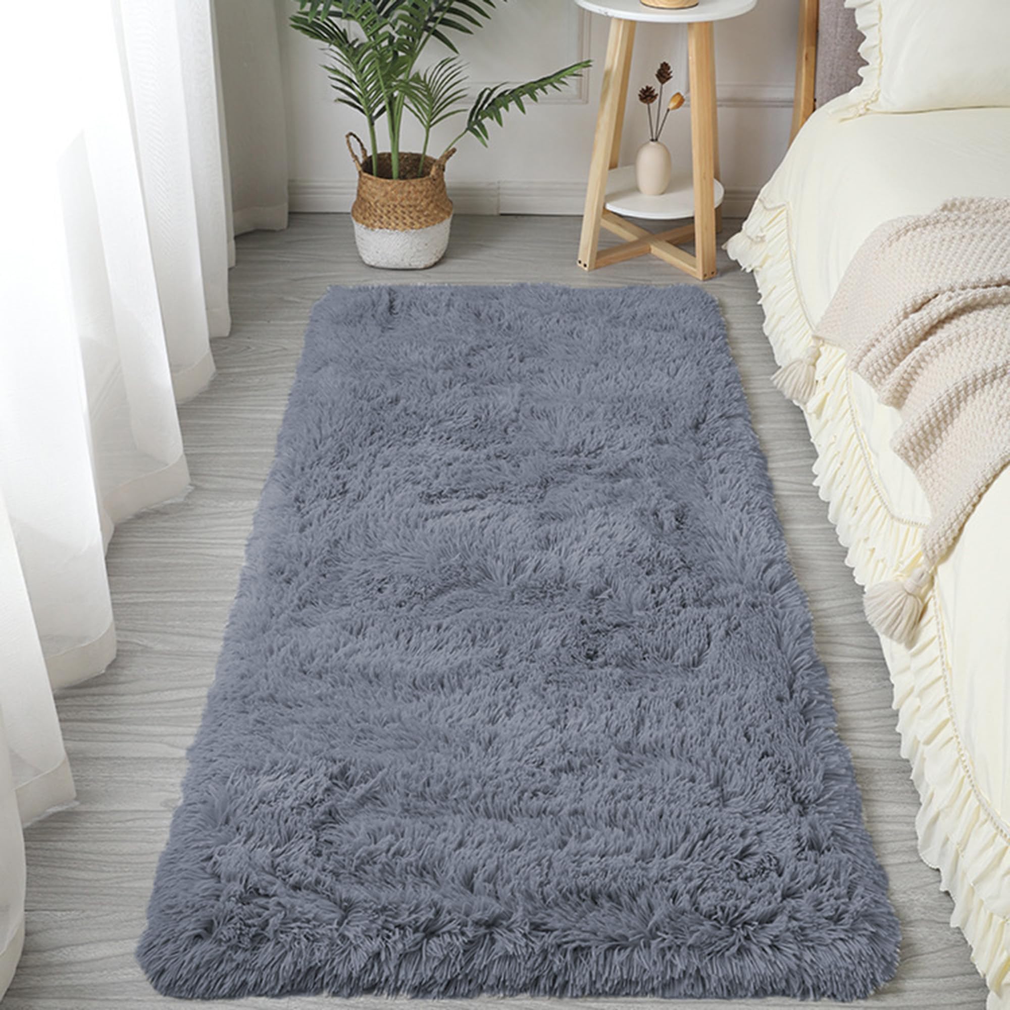 Lussuoso tappeto morbido che non perde pelo, 100 x 200 cm, tappeto verde felpato per soggiorno, camera da letto, camera dei bambini, decorazione per la casa, tappeto decorativo per interni