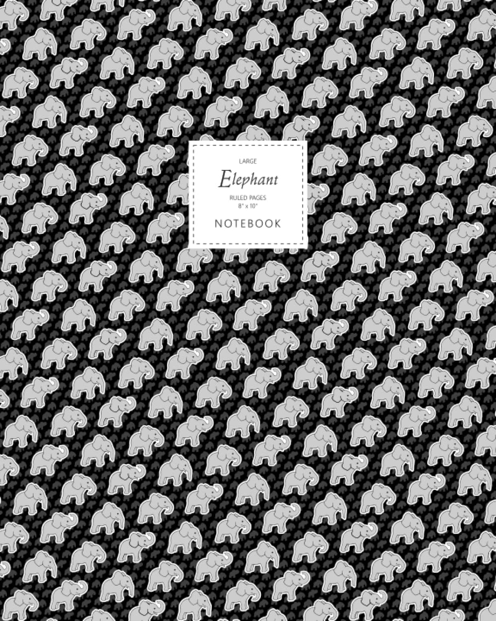Elephant Notebook - Ruled Pages - 8x10 - Large (Black)