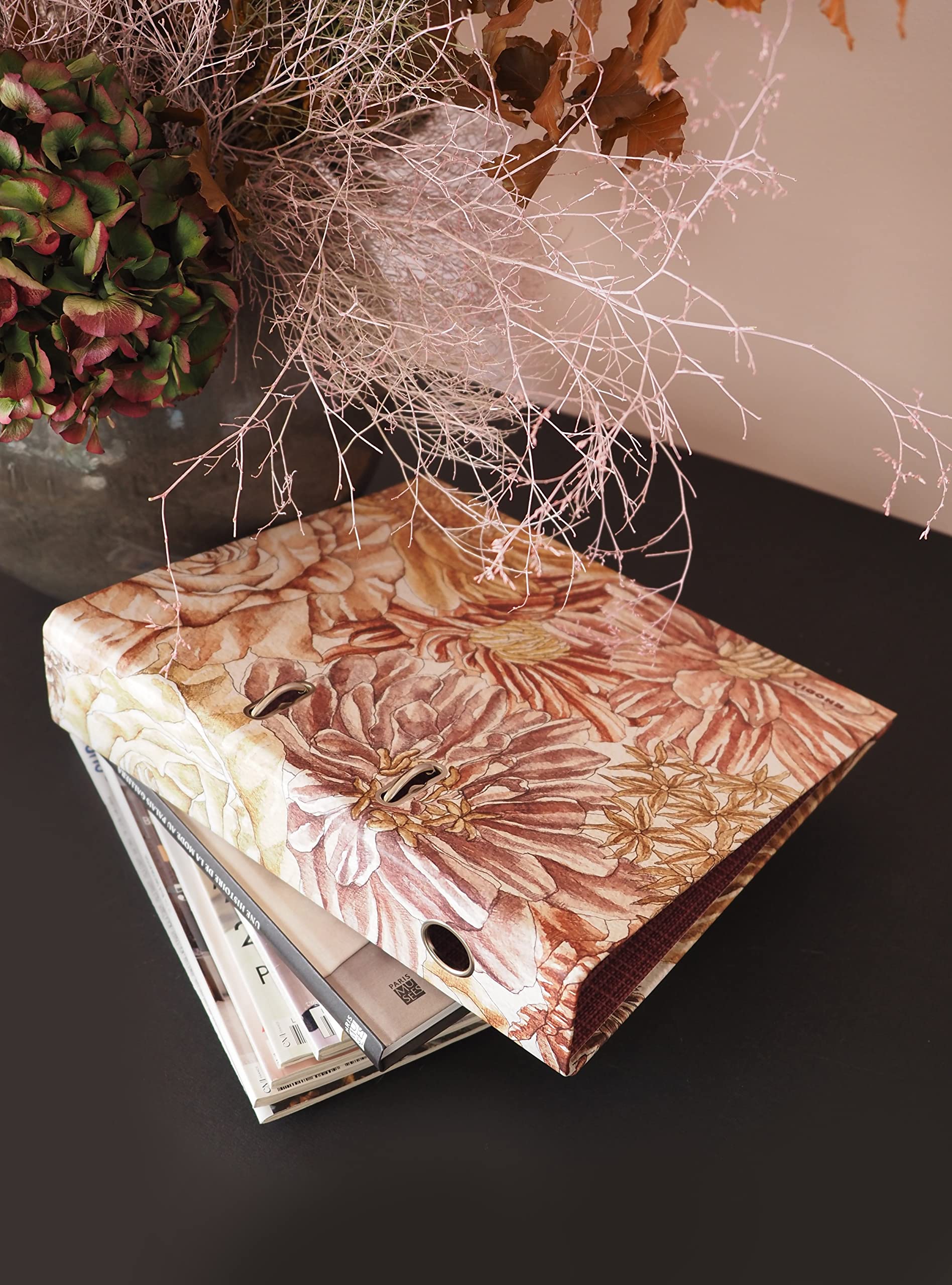 RHODIA 120025C, Lever arch file 21 x 29.7 cm, A4 21 x 29.7 cm, Floral bouquet, Matt lamination, Inside printed Amaranth - Image 3