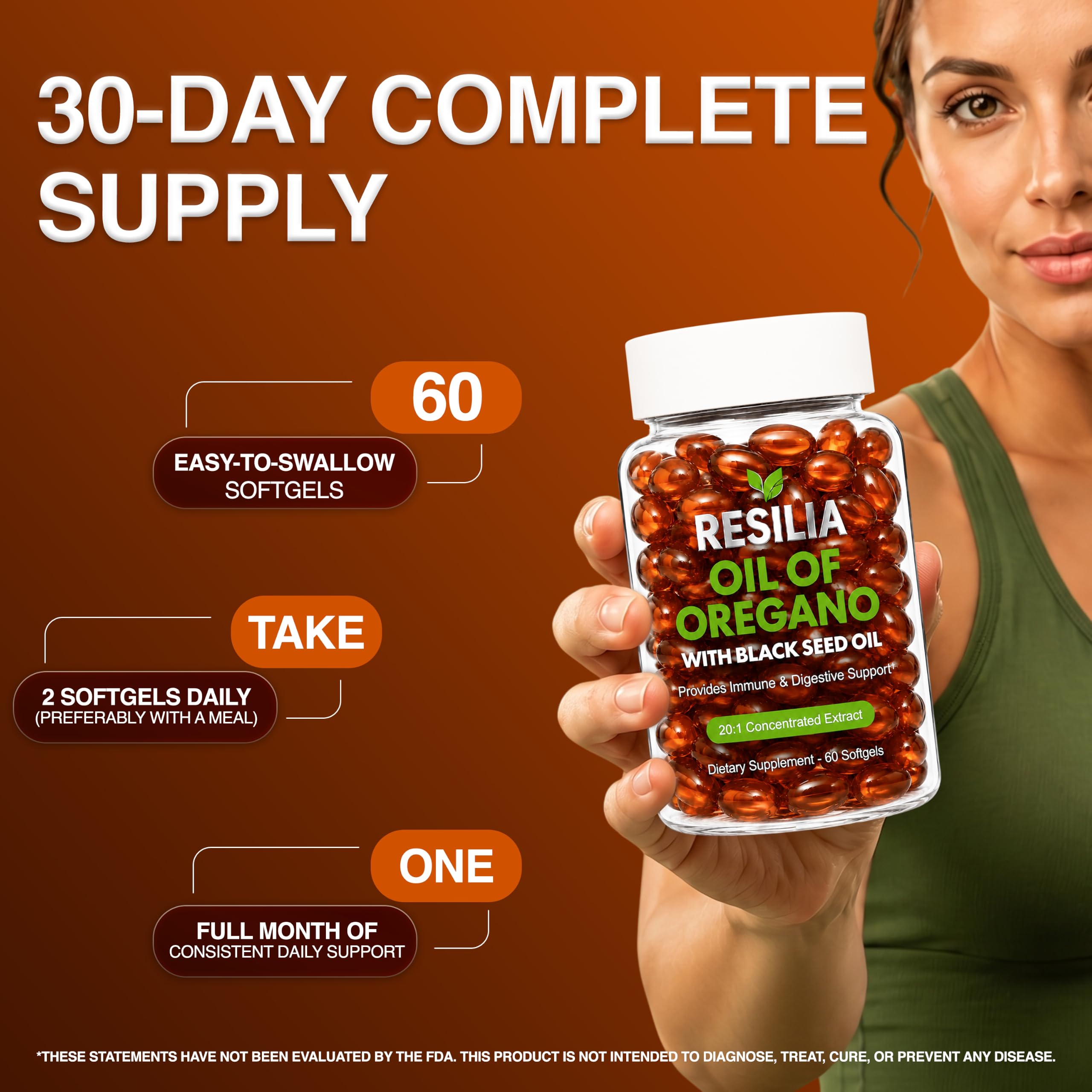 Resilia Black Seed Oil Softgels – Organic Oil of Oregano Capsules for Immune & Digestive Support – Non-GMO, Gluten-Free – New Bottle Packaging (60 Count) — Amazon image 5
