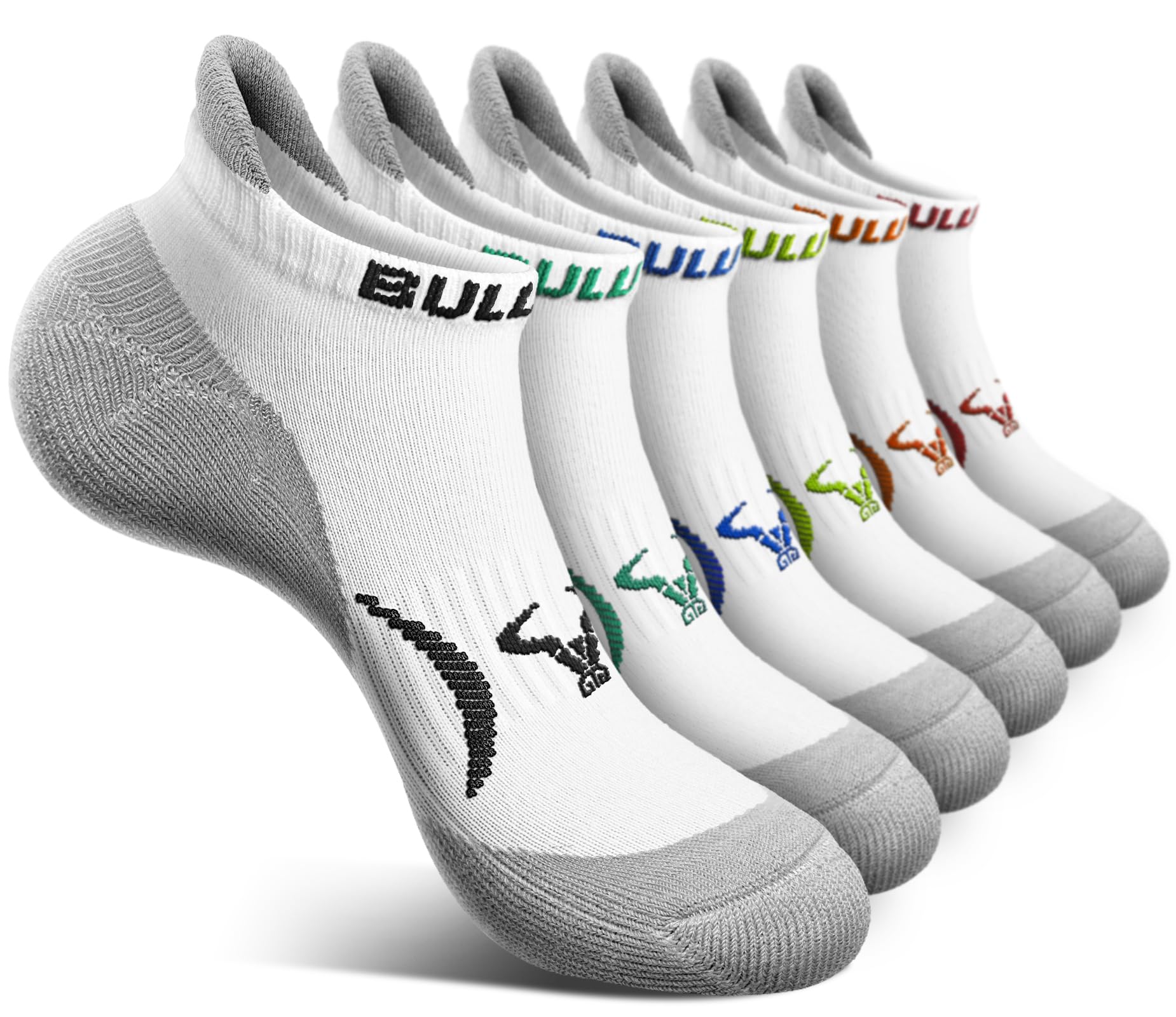 BULLIANT Women Athletic Ankle Running Socks Multi-Pack Cushioned No Show