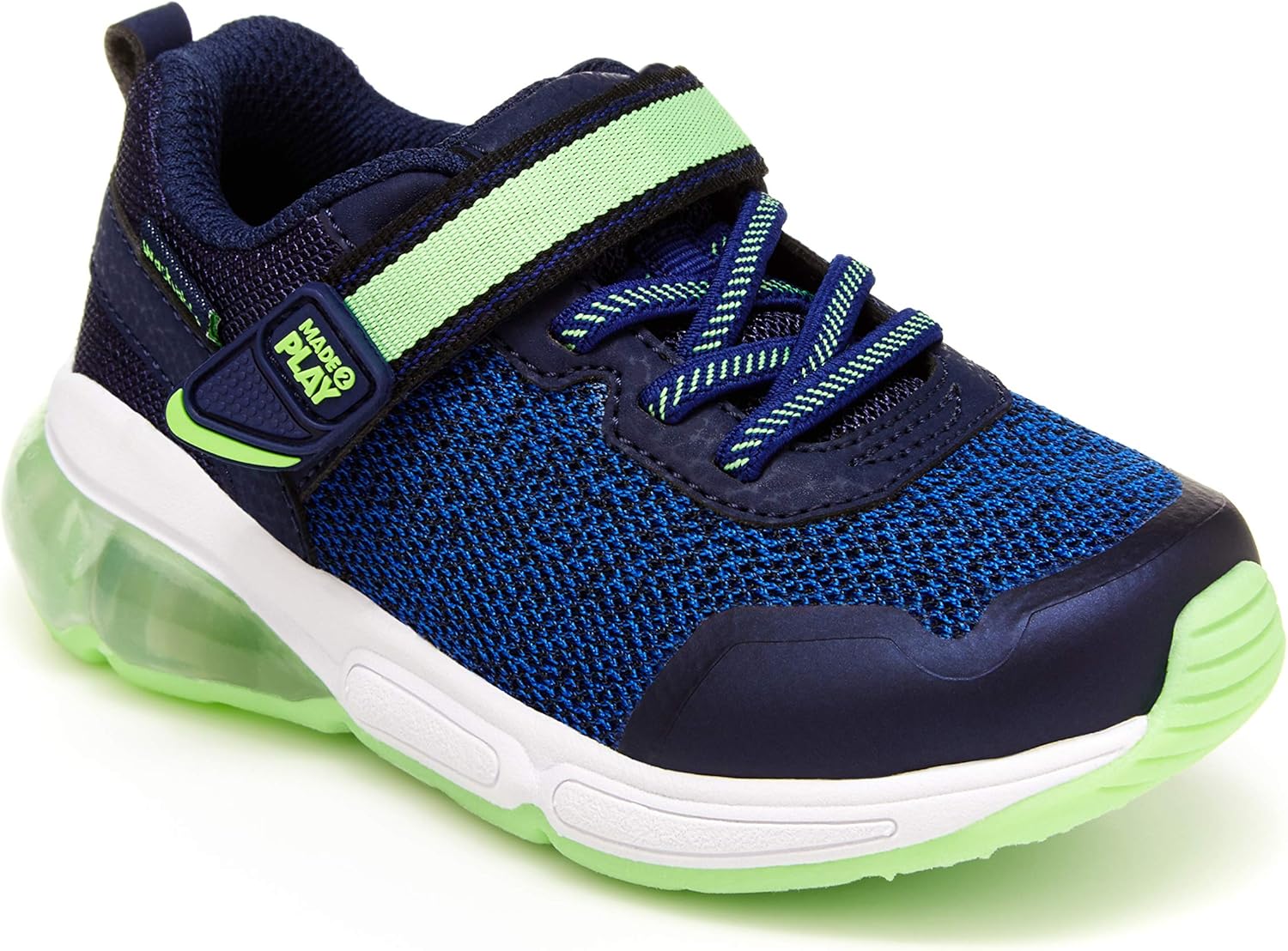 Stride Rite Boy's Made2Play Radiant Bounce Sneaker, Blue/Green, 11 Wide Little Kid