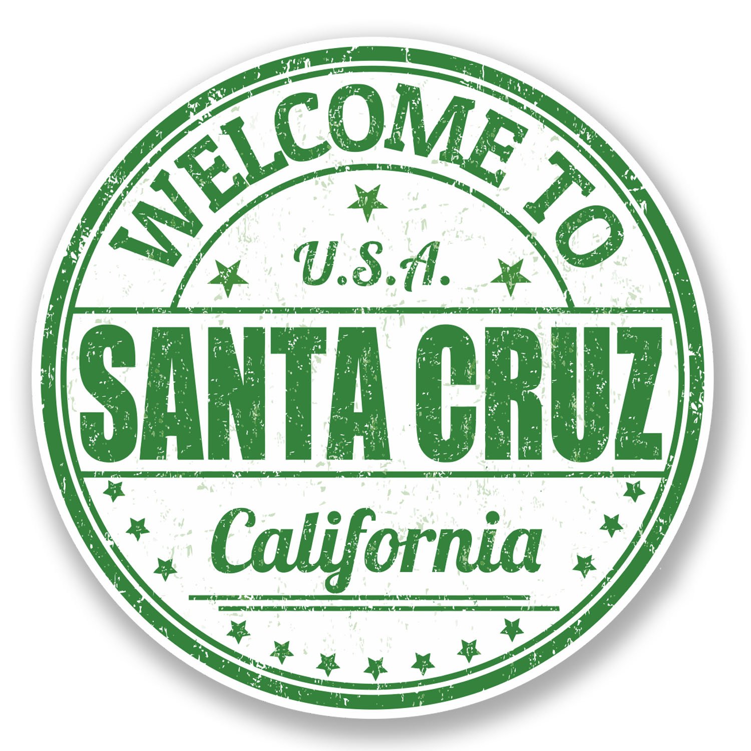 2 x 10cm Santa Cruz Vinyl Sticker Luggage Travel Tag California USA Fun #5740 (10cm x 10cm)