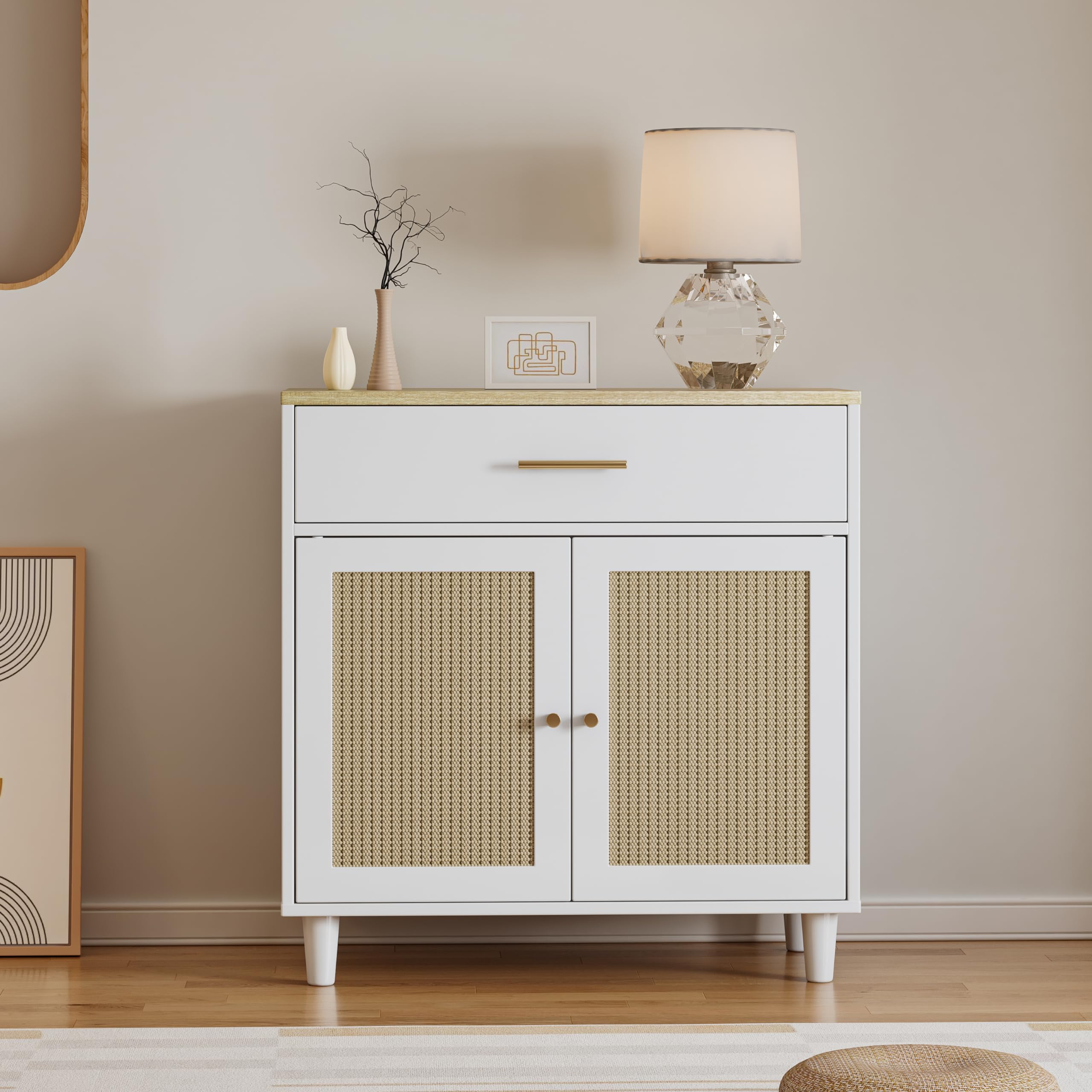 Cat Litter Box Enclosure with Scratch Pad, Hidden Litter Box Furniture, Wooden Pet House Sideboard and Storage Cabinet