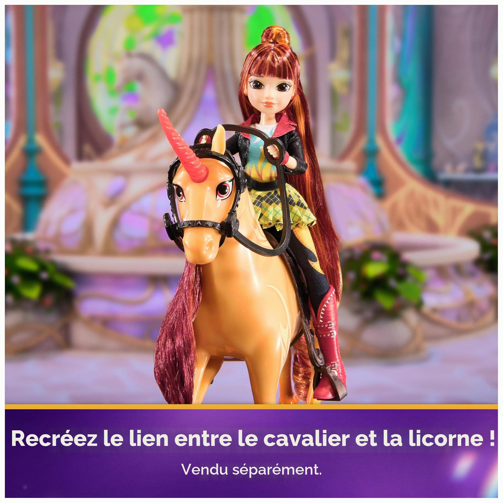 Unicorn Academy, Cinder Licorne avec Mouvement de tête, 2 Accessoires d'équitation, 27,9 cm, Compatible avec Les poupées Valentina Fashion, poupées et Jouets Licorne pour Filles