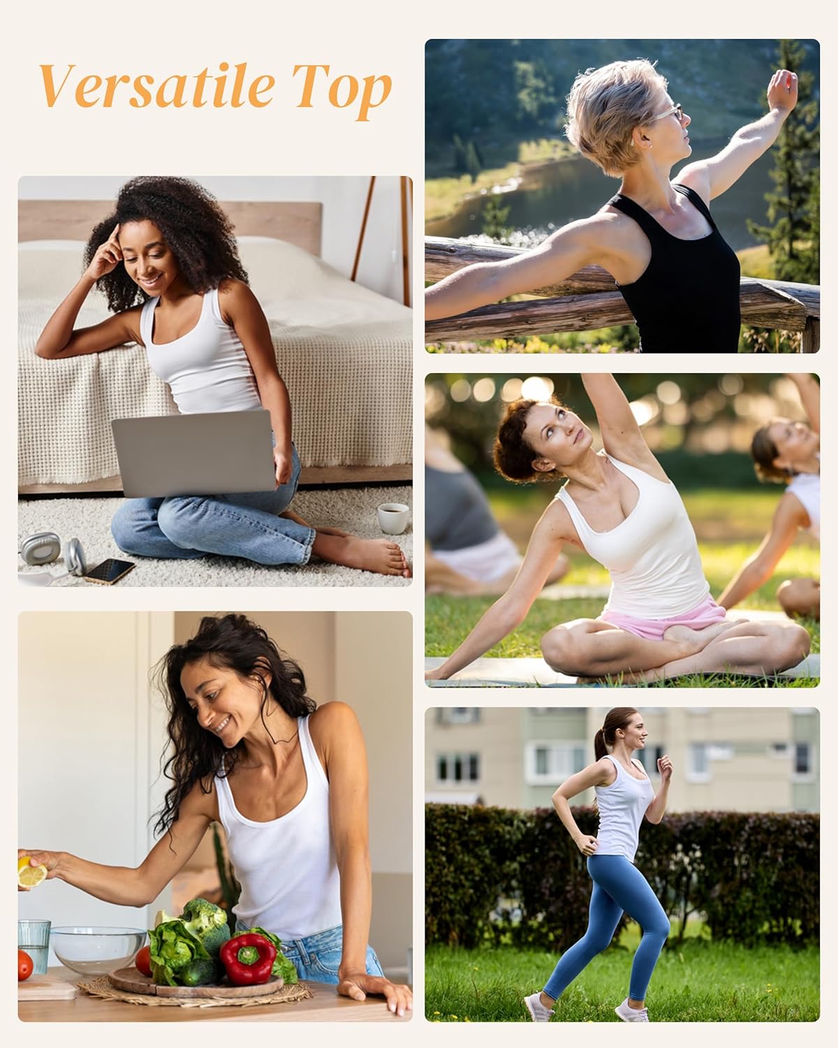 BAMBOO COOL Women's Ultra Soft Lingerie Camisole Basic Tank Breathable Undershirt 4 Pack - Image 6