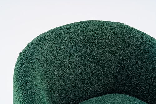 Miniatura 4 de Sillón verde, moderna silla giratoria de barril de 360 grados giratoria tapizada cómoda muebles para el hogar para sala de estar