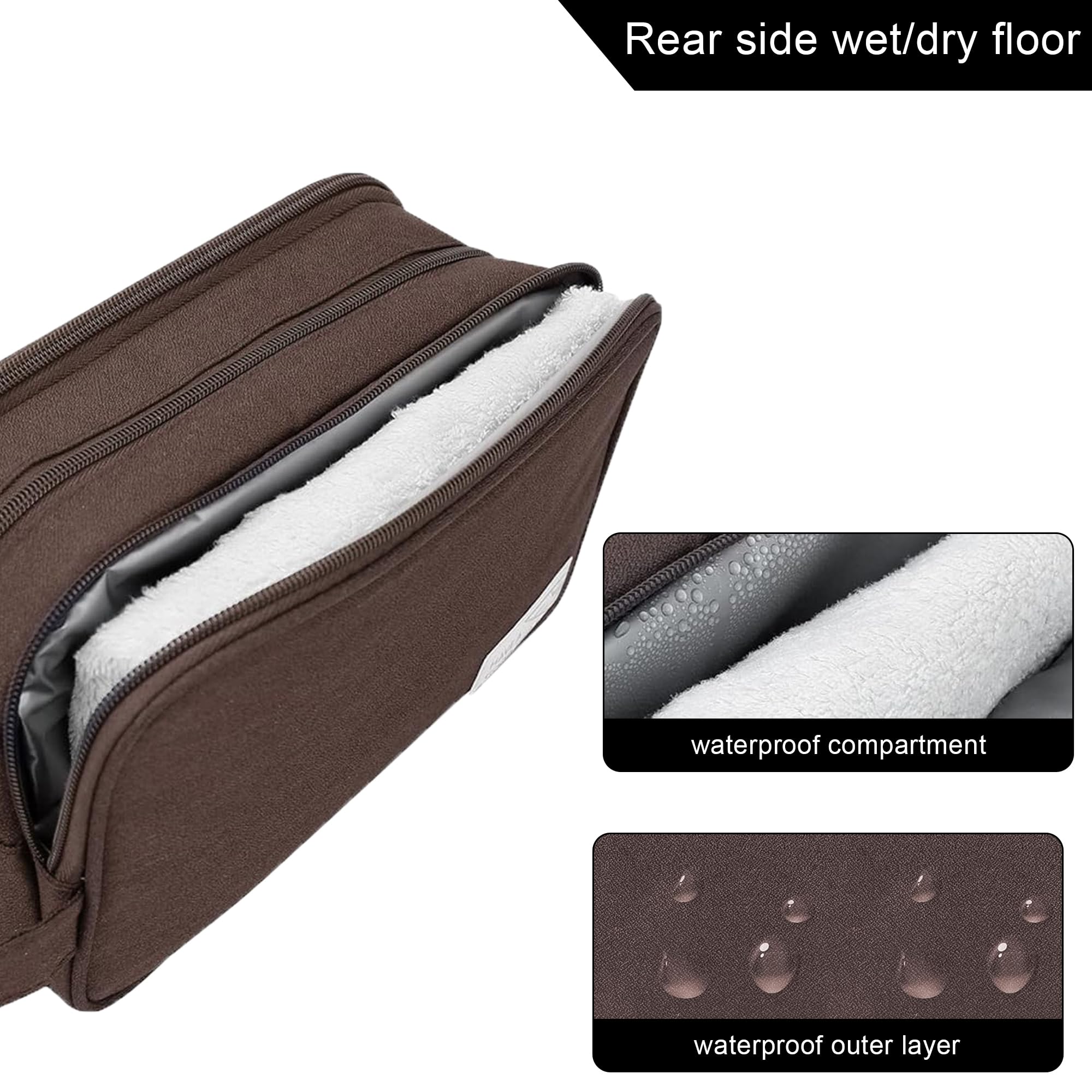 Namenand Borsa da Toilette da Viaggio per Donna e Uomo,borsa da bagno, accessori da viaggio, astuccio per trucco, da donna, organizzatori di servizi igienici - Marrone