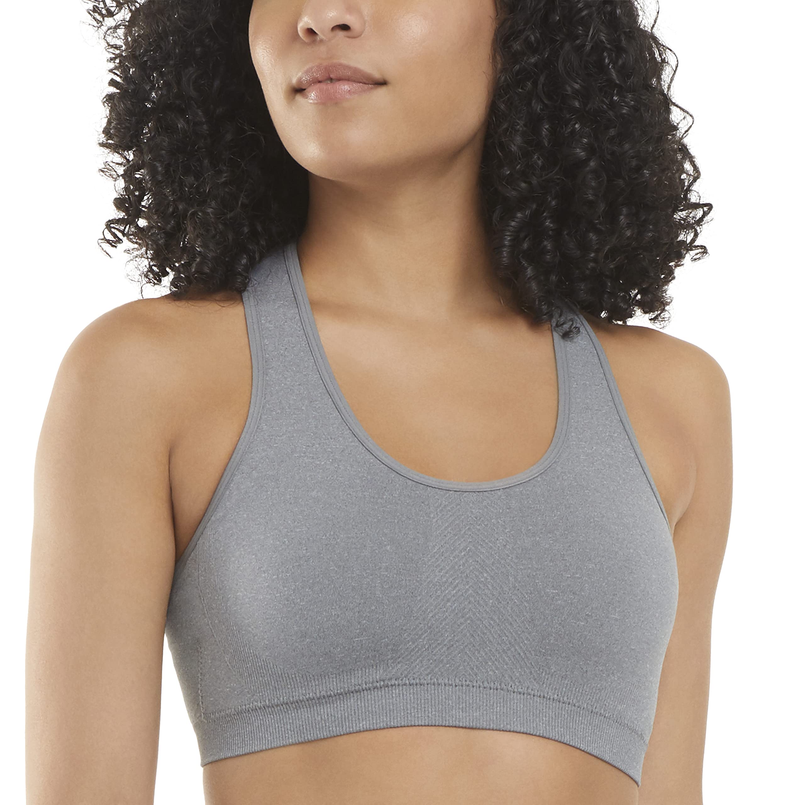 Jockey Women's Seamless Bra Removable Cup Sports, Grey (Medium Grey), Melt, S