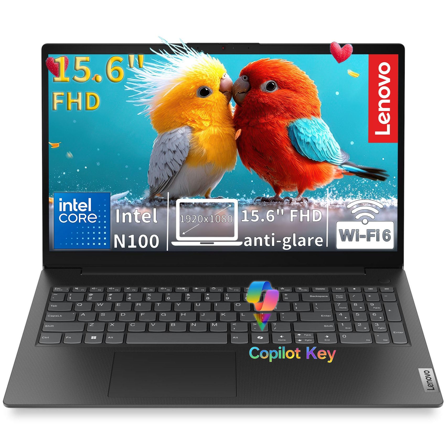 Lenovo Intel Quad-Core Processor Laptop Computer 8GB DDR5, 256GB PCIe SSD