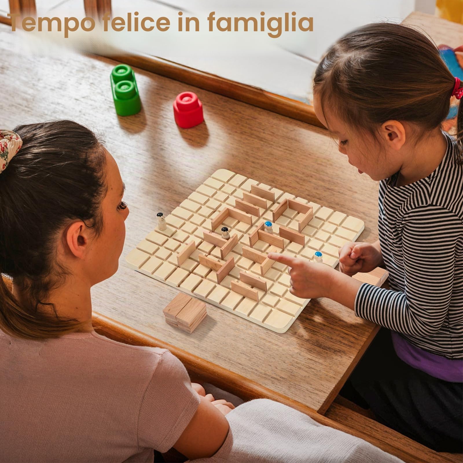 Gioco di Strategia in Legno Per 2-4 Giocatori Scacchi In Legno per la Famiglia Sviluppa l'Intelligenza Scacchi Gioco Educativo per Sviluppo Logico e Legame Genitori-Figli