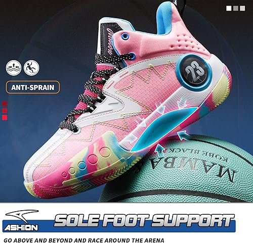 Miniatura 4 de ASHION Zapatos de Baloncesto para Hombre de Moda Transpirables Zapatillas Antideslizantes para Hombre con Soporte de Arco Zapatos Deportivos para