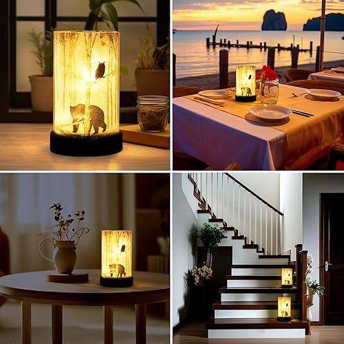 Miniatura 3 de Lámpara de mesa a pilas, lámparas inalámbricas para decoración del hogar, luz nocturna a pilas con bombilla LED, luces decorativas para sala de