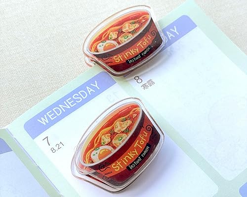 Miniatura 3 de Ramen Noodle Acrylic Clip, Binder Clip, Paper Clips, Cute Bookmarks, Kawaii Acrylic Charm, Kawaii Stationery, Planner Accessory