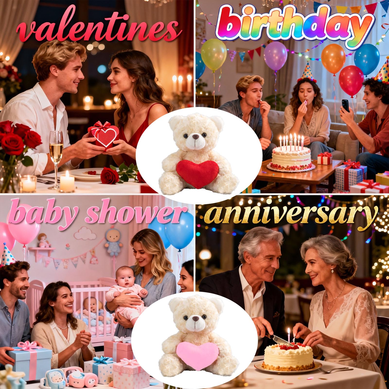Orsacchiotto Gigante Personalizzato Con Cuore 60 cm A 100 cm Con Testo E Foto, Big Teddy Bear Personalizzabile Come Orsacchiotto Gigante Regalo Per San Valentino Natale Compleanno