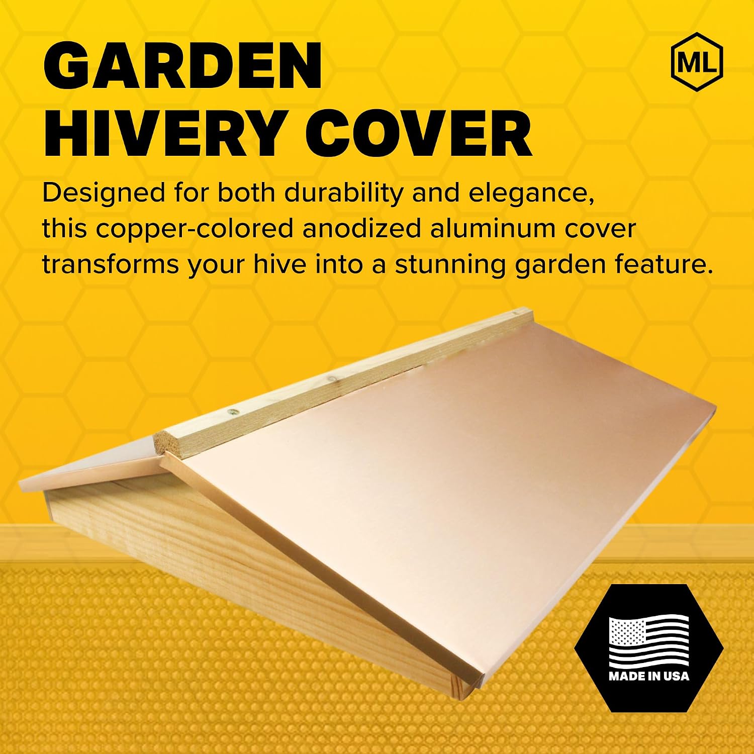 Mann Lake Garden Hivery Cover, Telescoping Hive Top, Decorative Copper-Colored Aluminum, Anodized, Pre-Assembled, Weather-Resistant, Stylish Beehive Roof for Hives, Durable Finish, 8-Frame