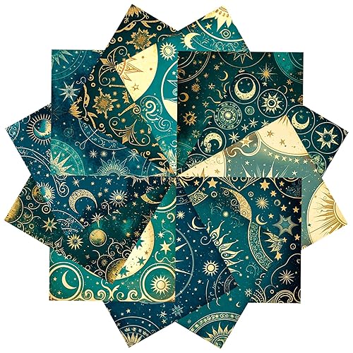 12 Sheets Astrology Scrapbook Paper,Vintage Craft Scrapbooking Paper Pad,Journaling Scrapbooking
