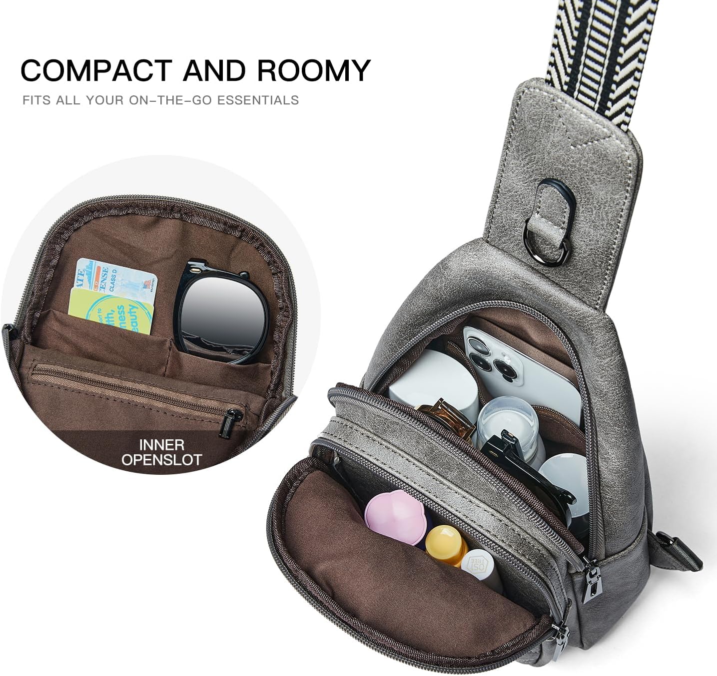 Sling Bag For Women Fanny Pack Crossbody Travel Shoulder Belt Bags Tote Backpack Purse Faux Leather - Image 4