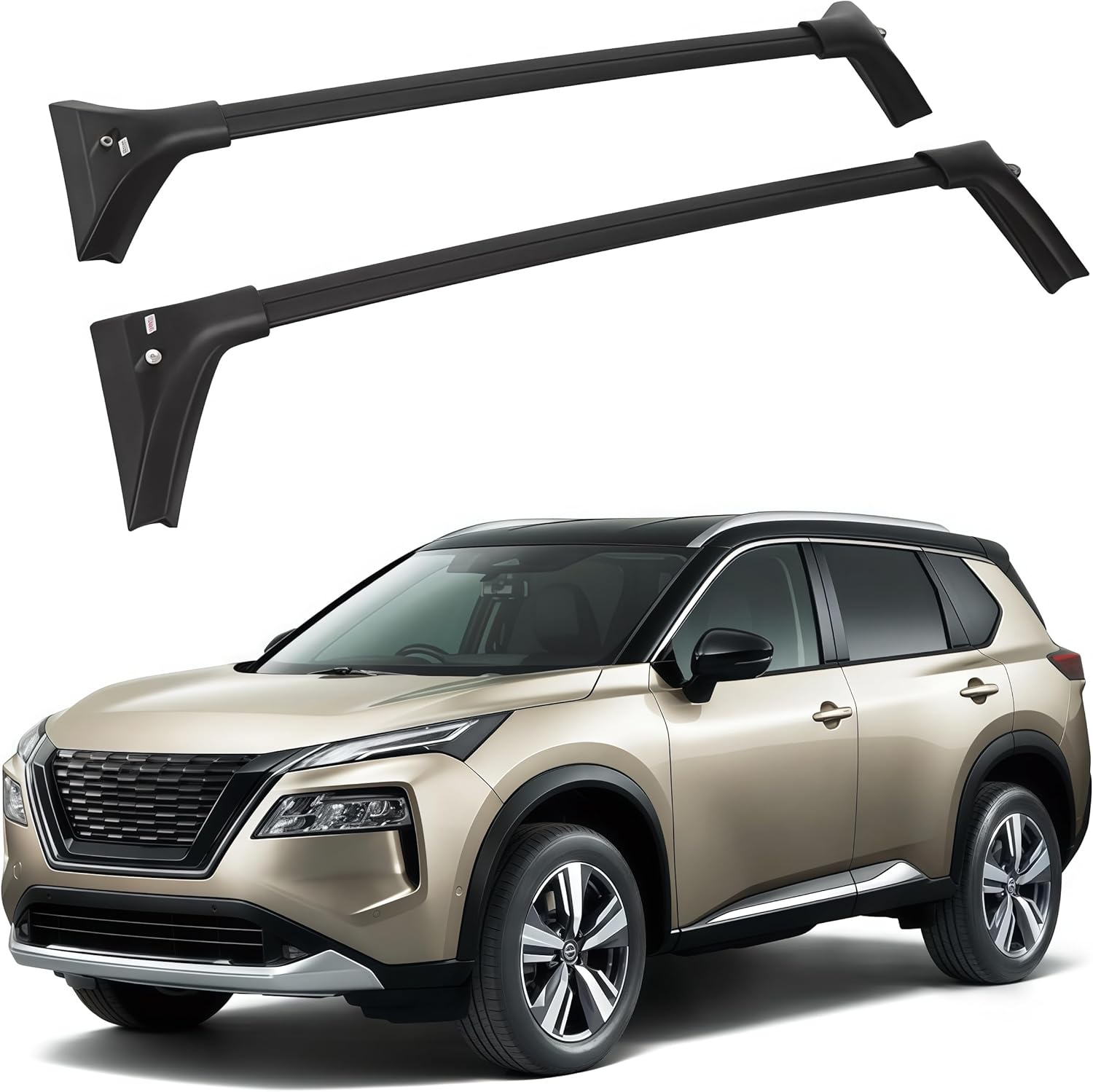Roof Rack Cross Bars Fit for Nissan Rogue X-Trail T33 2021-2024 2025 Aluminum Crossbars Cargo Luggage Carrier 2PCS Black