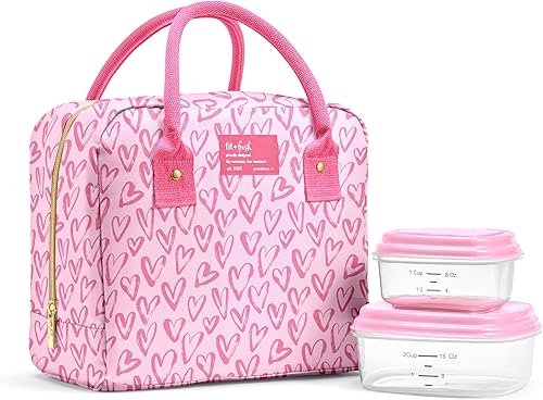 Miniatura 8 de Fit & Fresh - Bolsa de almuerzo Bloomington para mujeres - Lonchera grande aislada para el trabajo con contenedores, resistente a fugas, resistente