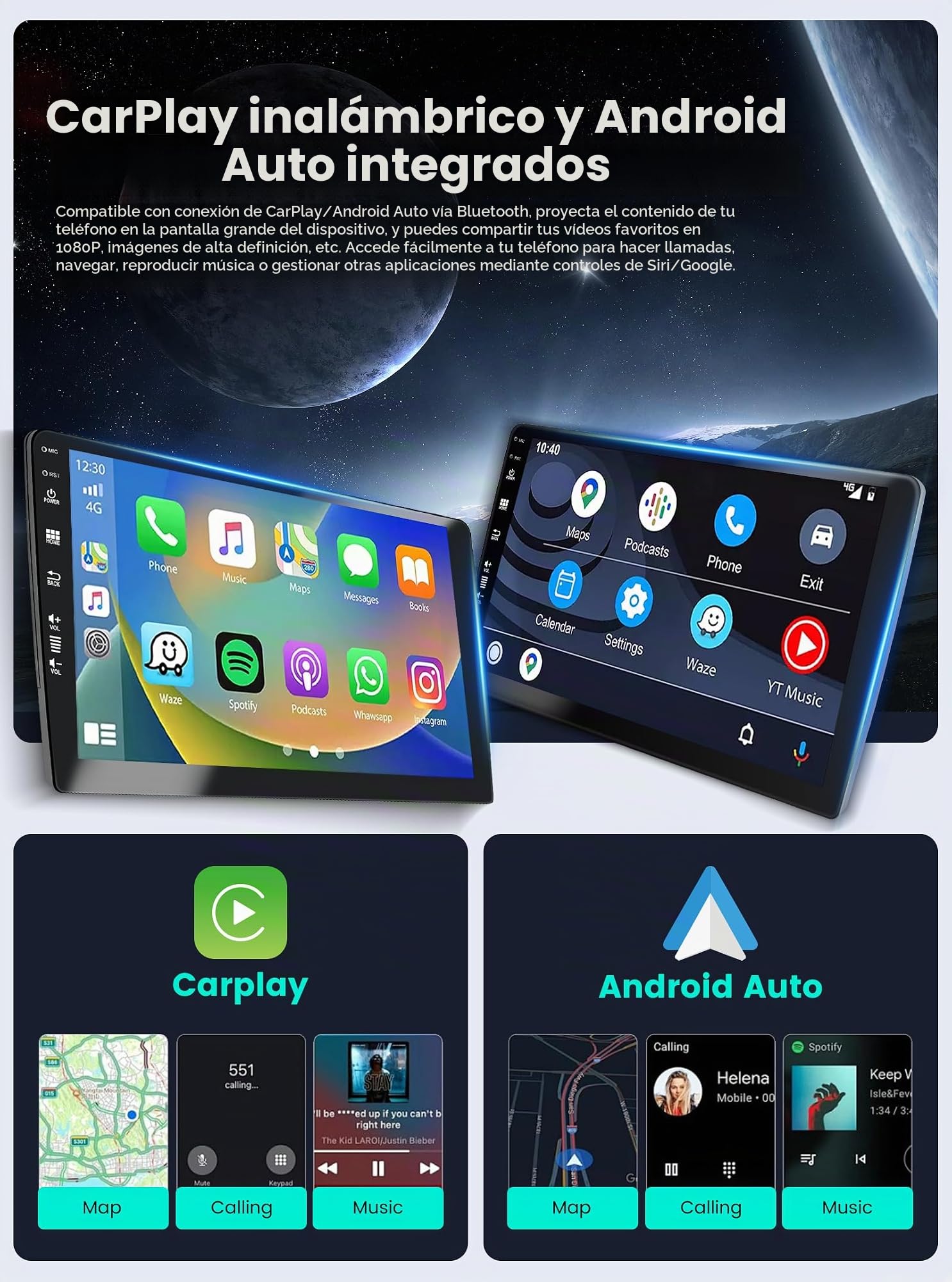 [2G + 64G] Autoradio 9 Pulgadas IPS Pantalla Táctil Android 15 para Toyota Verso E'z 2010-2015 Radio Coche con GPS Carplay WLAN BT SWC RDS Soporte Dab