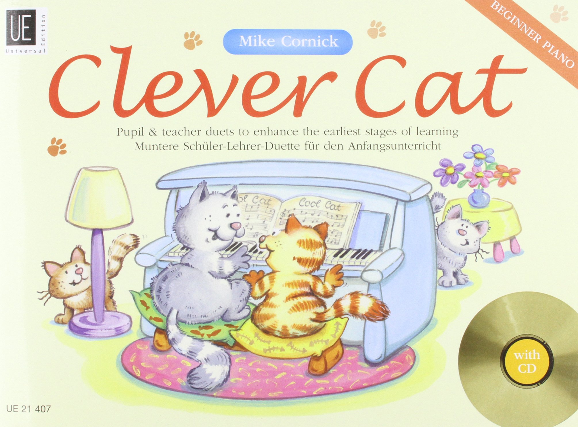 Clever cat +CD Piano 4Ms pour progresser rapidement et jouer du piano en duo