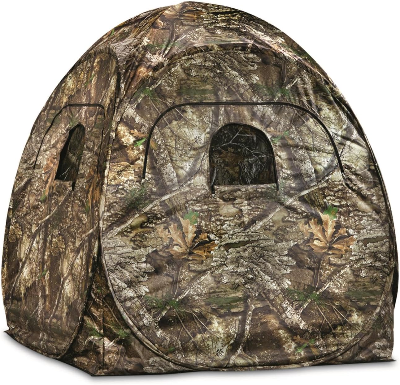 Guide Gear HuntRite Deluxe 4-Panel Spring Steel Hunting Blind; 2 Person Ground Tent for Deer and Turkey Season
