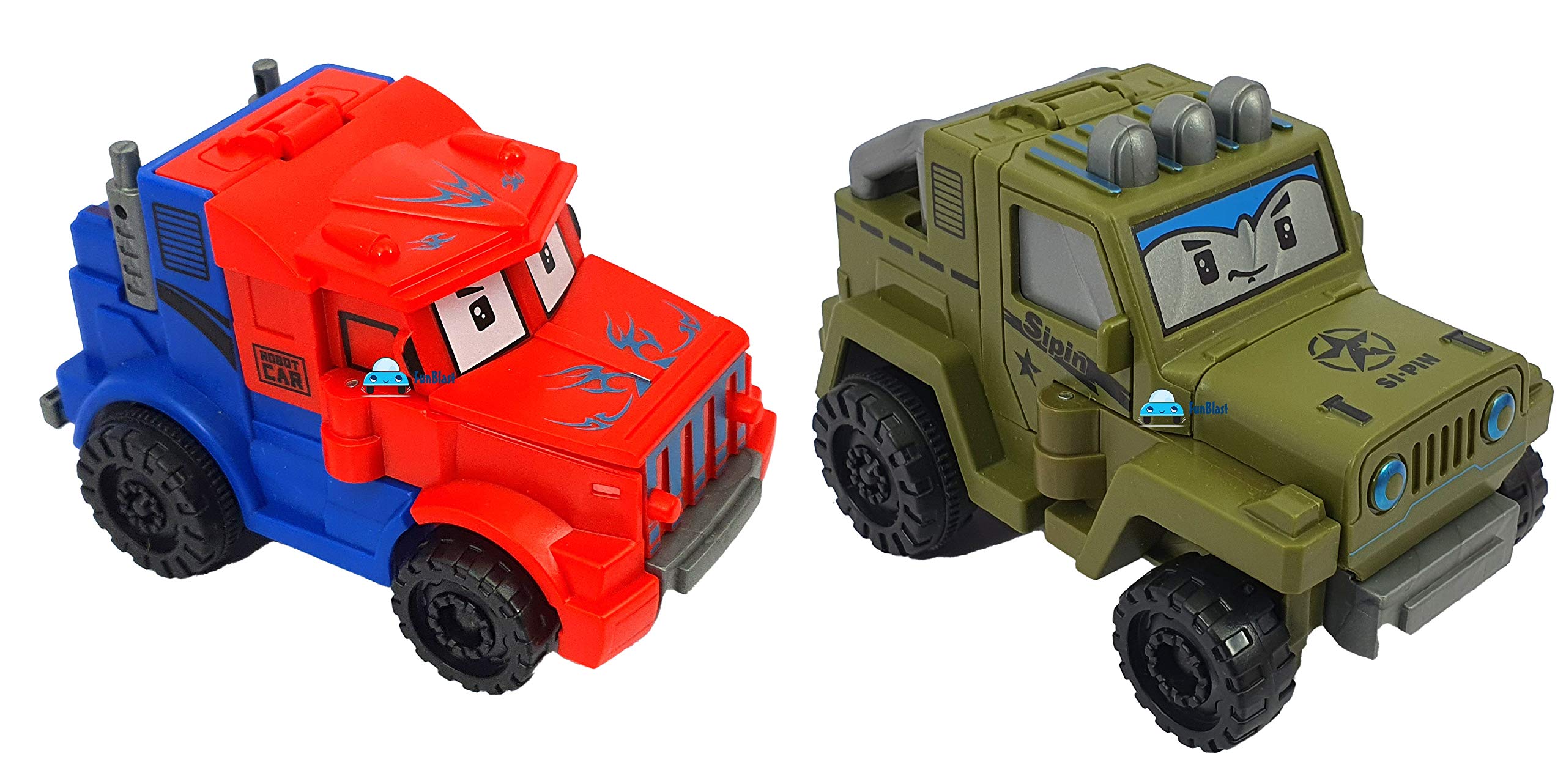 FunBlast Vehicle Toy for Kids (Pack of 2) - 2 in1 Car to Robot Toy for Kids, Pull Back Toy Vehicle for 3+ Year Old (Multicolor) (B08WKDXM2J) Amazon Price History, Amazon Price Tracker