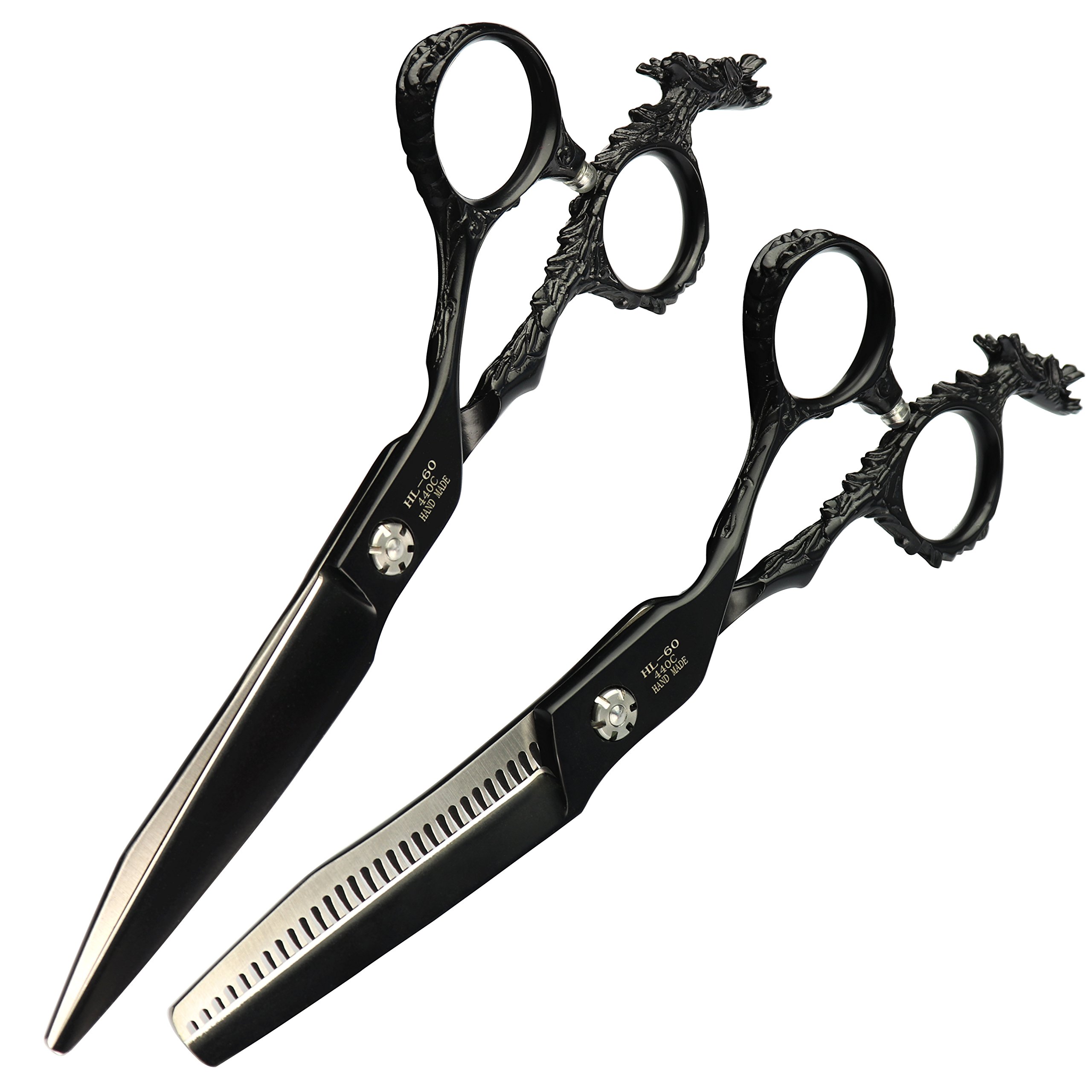 Tijeras de peluquería de 15,24 cm (15,24 cm), tijeras de corte + tijeras de adelgazamiento, tijeras de peinado profesionales (juego de css.)