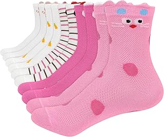 5 pares de calcetines de algodón blanco transpirables suaves para niños de 3 a 12 años