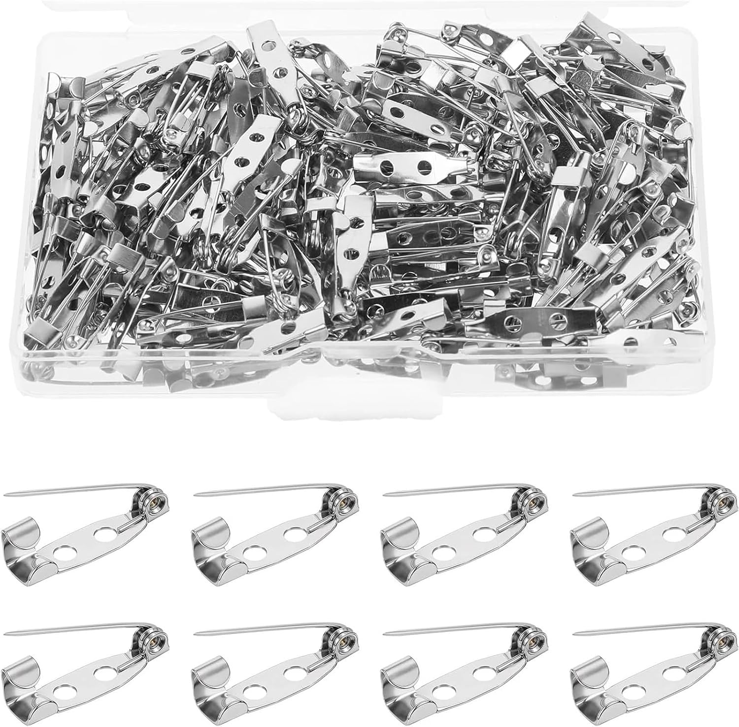 Jewelry Making Pin Backs 500Pcs Brooch Clasp Pin Backs Safety Clasp Bar Pins Metal Pin Backs Name Tag Pin Clips Jewelry Pins for Badge Wedding Corsage for Crafts Badge
