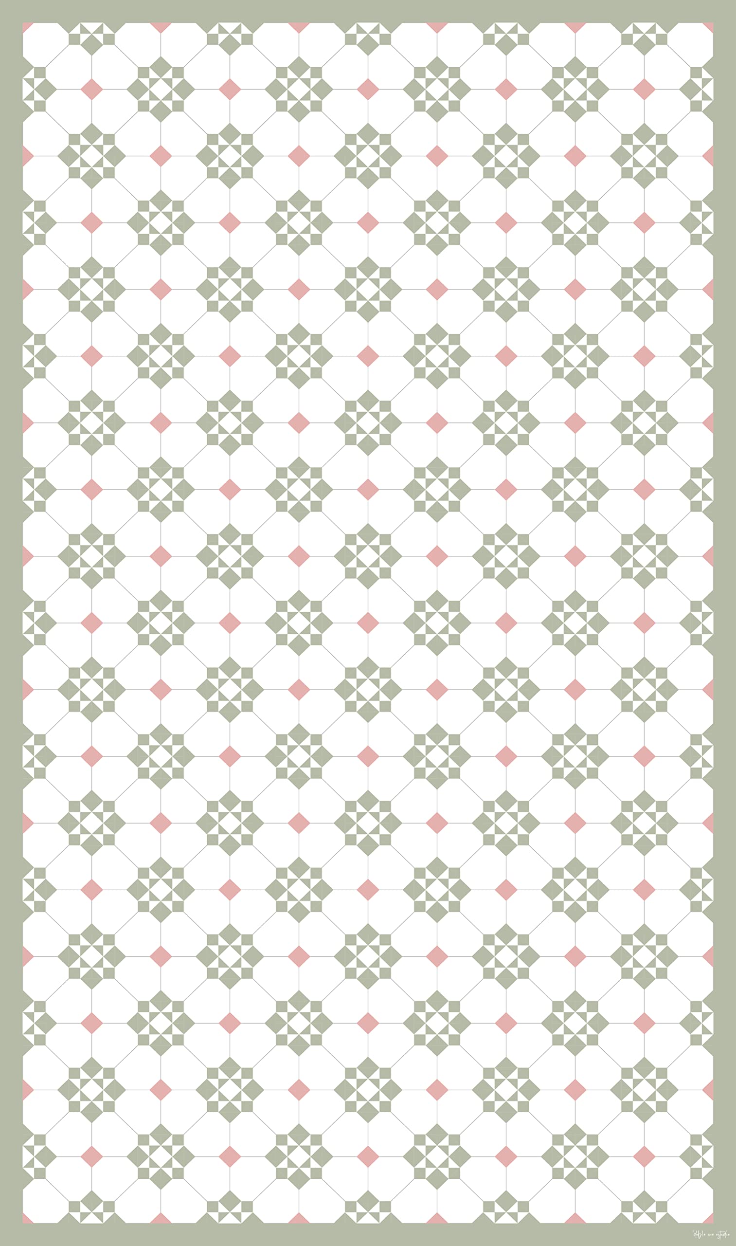 DobleUve Estudio Alfombra Vinílica Hidráulica 34 | Color Verde | 65x140 cm | Alfombra Cocina Lavable Antideslizante | Alfombra Vinilica | Suelo Vinílico | Alfombra Vinilo Salón