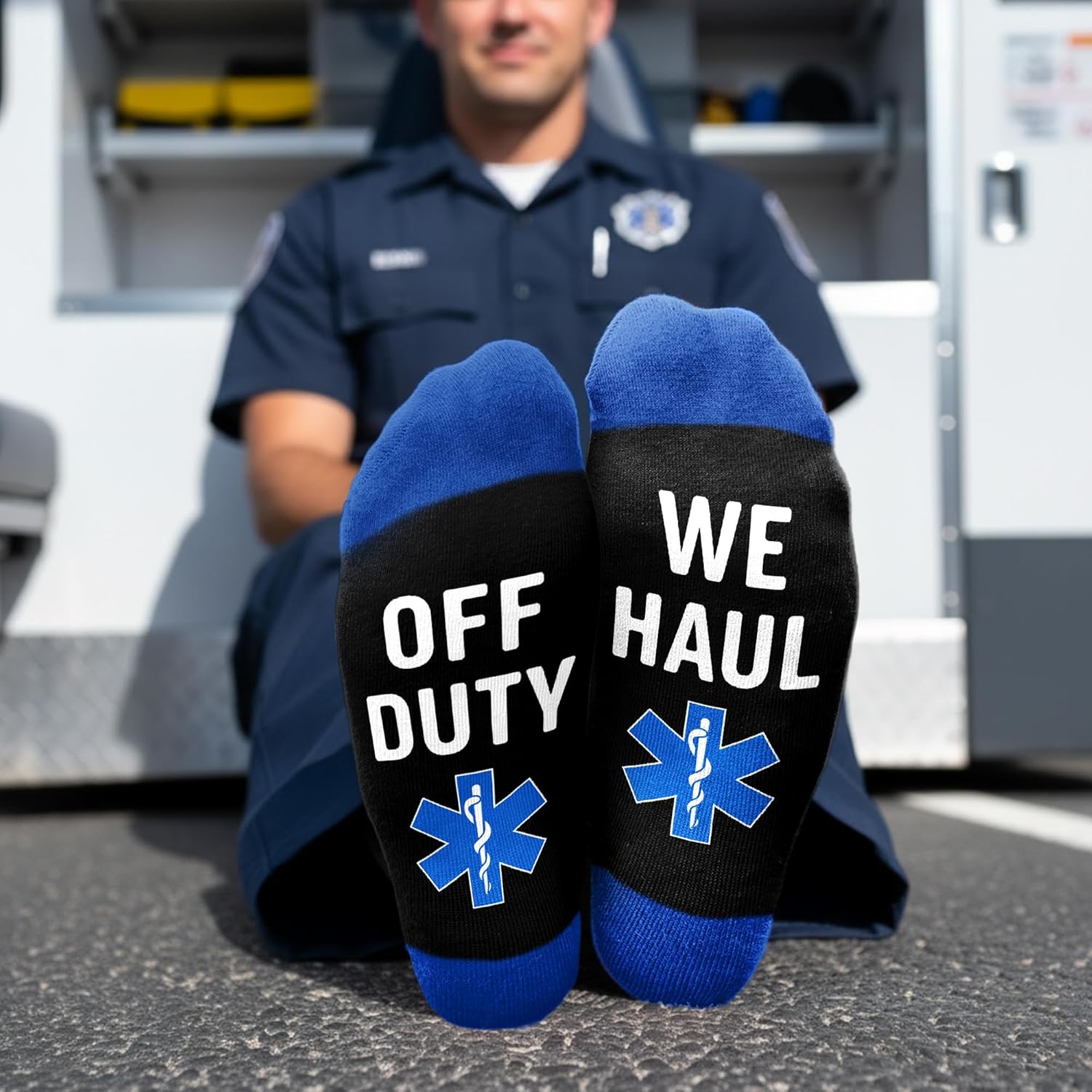 VICRAZY EMT Gifts - Cool Paramedic Socks for Men, Gift for EMS Workers, Unique and Thoughtful Gift for EMS Women, Warm and Comfortable EMT Socks Ideal for Paramedics - Image 3
