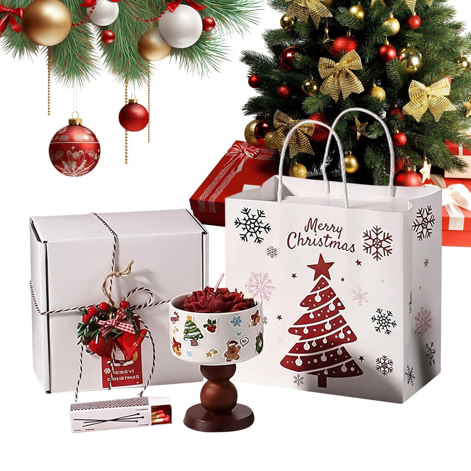 Weihnachtsduftkerzen Sojawachs Aromatherapie | Winterkerze Für Frauen Männer Zuhause Party Und Festliche Anlässe Wie Geburtstag Und Hochzeit