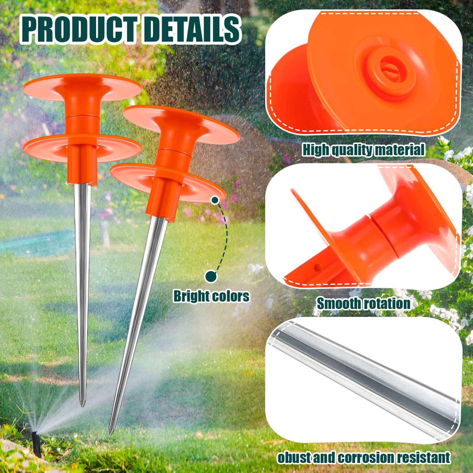 20 Pcs 10 Inch Garden Hose Guide Spike Sturdy Rust Free Zinc Metal