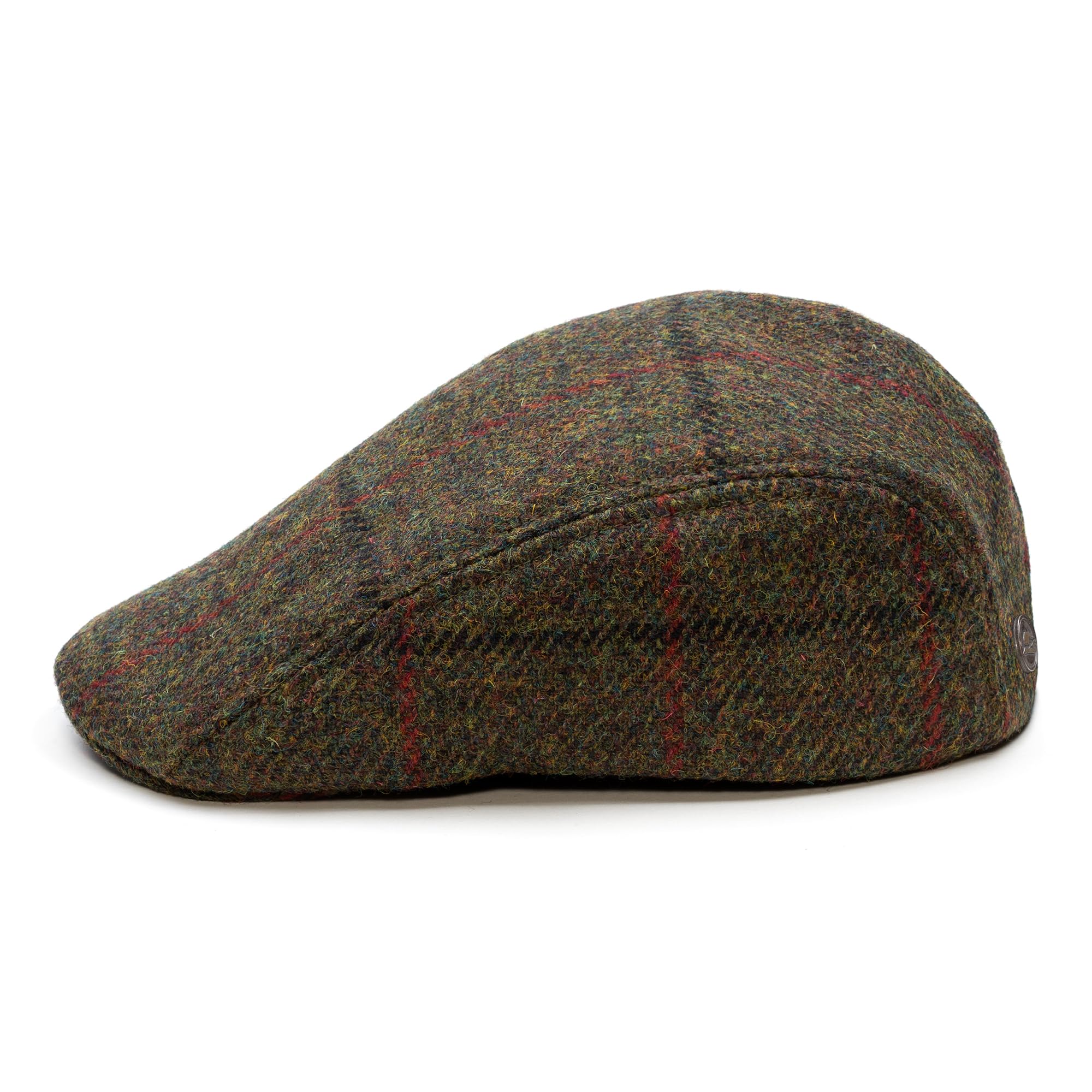 Sterkowski Men's Khaki/Red Check Norte | Harris Tweed Flat Cap For And Wo | Newsboy Driving Gatsby Ivy Irish Scally Cabbie Peaky Scully Paperboy Winter Earflap Cabby Newspaper Cab Driver /Red 57 Cm