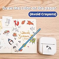 Vista 8 de Phomemo T02 Mini impresora con 3 rollos de papel, impresora térmica Bluetooth de bolsillo sin tinta para notas de estudio, calcomanías, fotos