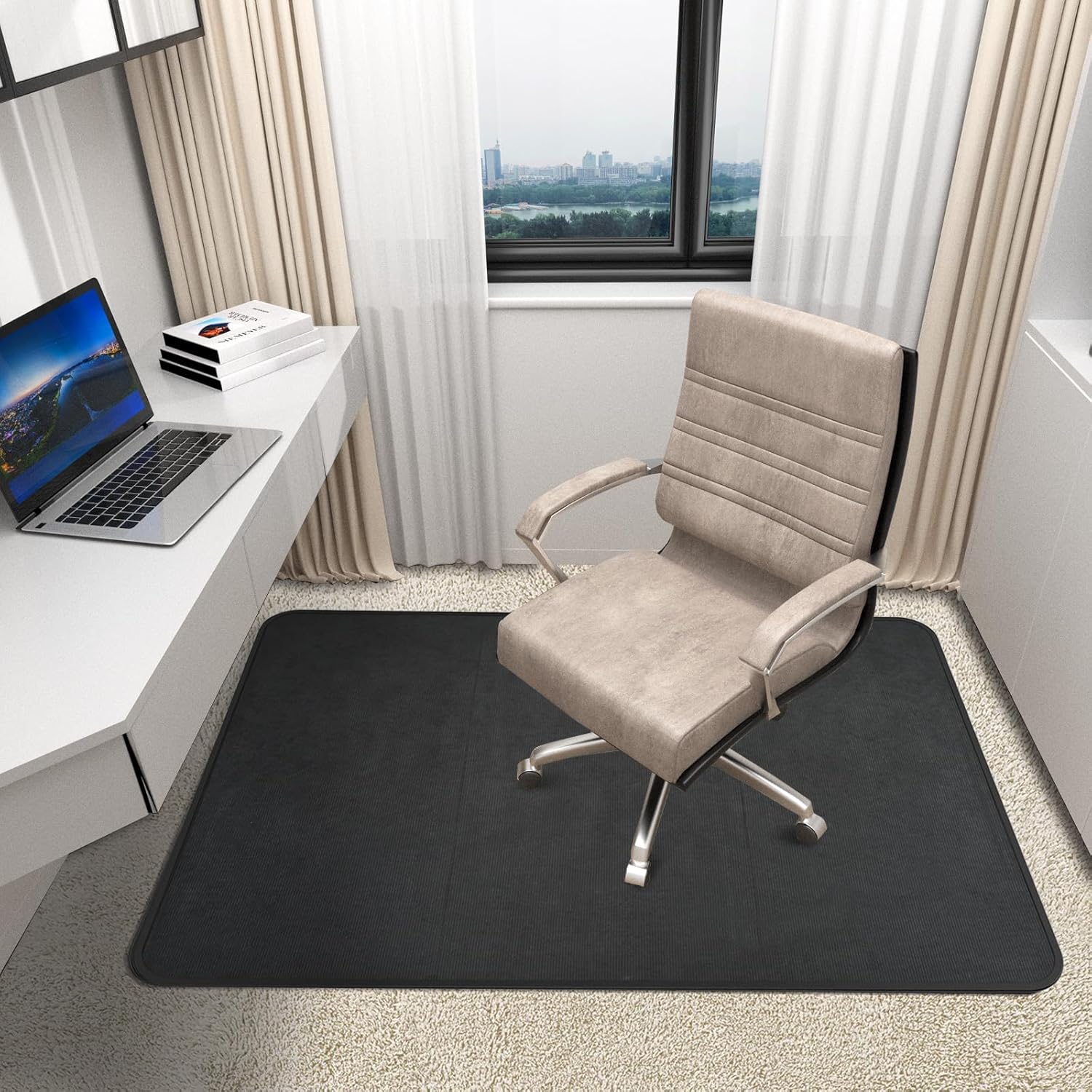 Corduroy Heavy Duty Office Chair Mat for Carpet & Hardwood