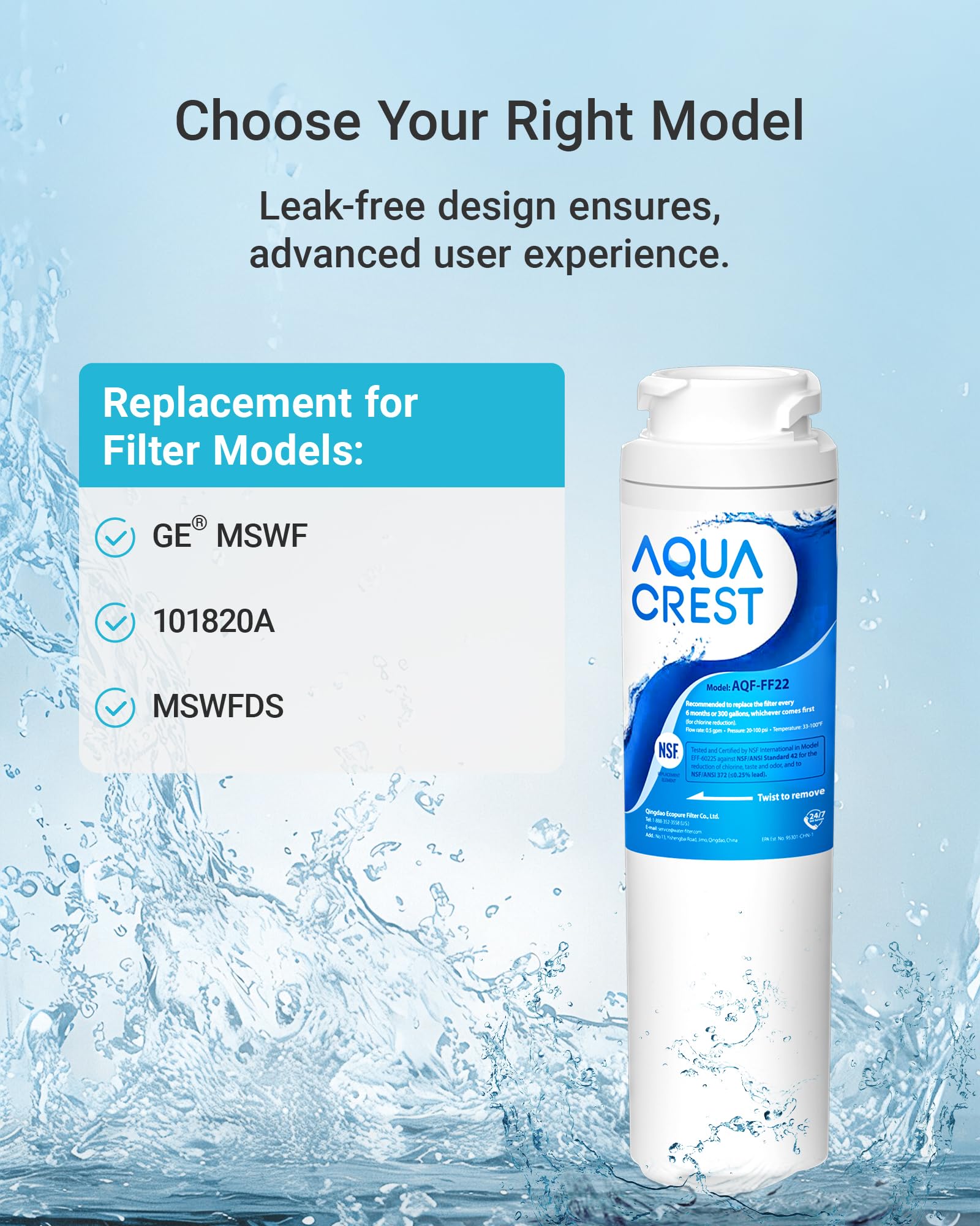 Amazon.co.jp: AQUA CREST MSWF 冷蔵庫用浄水フィルター GE MSWF