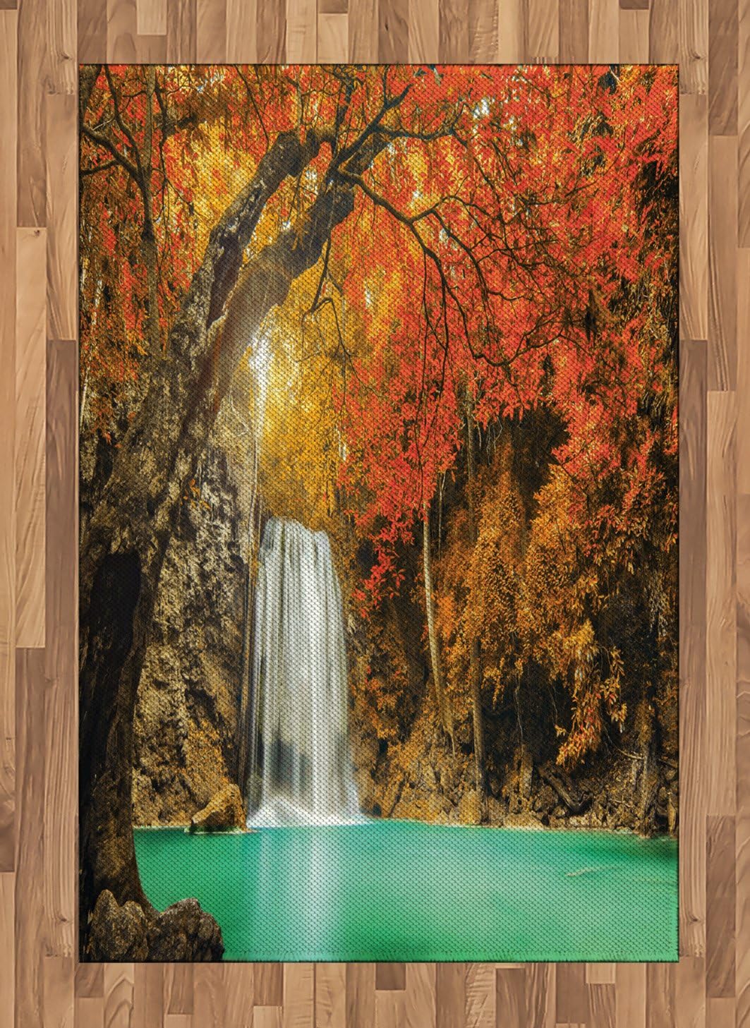 Amazon.com: Ambesonne Waterfall Area Rug, Majestic Waterfall Cascade in ...