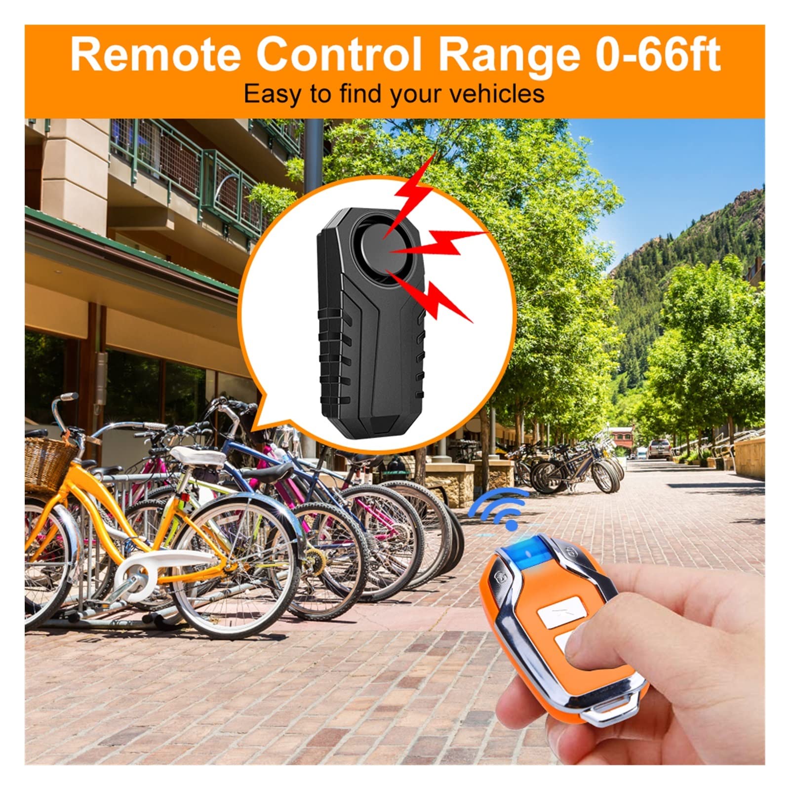 Alarma impermeable for bicicleta, motocicleta, vehículo eléctrico, seguridad, alarma antirrobo, Control remoto, Detector de vibración Para casa y garaje(1 Set Alarm Horn-B2)