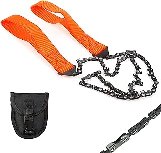 Handkettensäge Outdoor, Taozoey Kompakten Handsägen, Handkettensäge Gürteltasche, 11 zähnen Carbonstahl Handkettensäge, für Camping Garten Survival, zum Sägen von Ästen