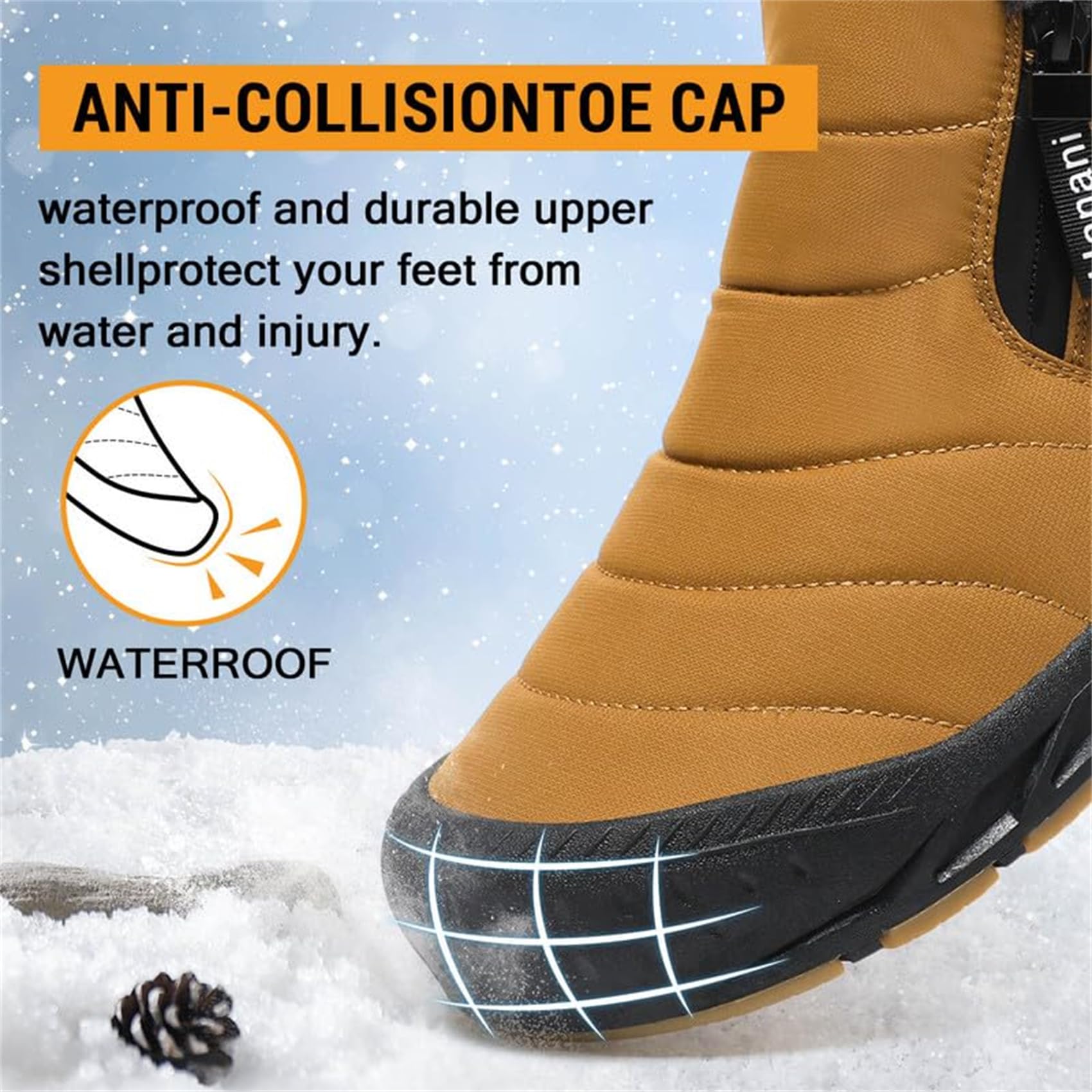 Hanani Botas de Invierno para Hombre Botines de Nieve Cálidas y Cómodas Zapatos Antideslizante Mujer Botas de Caña Corta