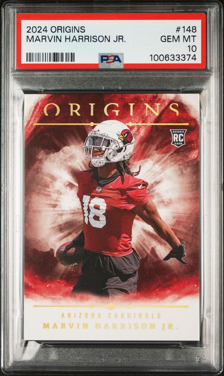 Graded 2024 Panini Origins Marvin Harrison Jr #148 Rookie RC Football Card PSA 10 Gem Mint