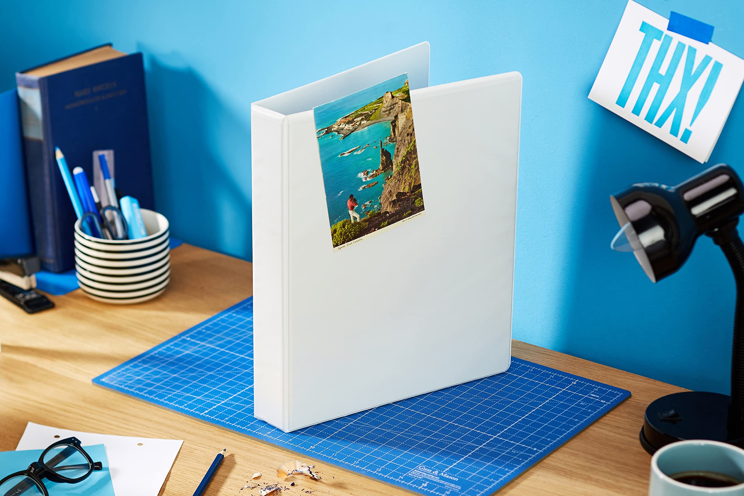 Ringbuch Präsentation, mit Taschen, A4, PP, 4 Ringe, 16 mm, weiß