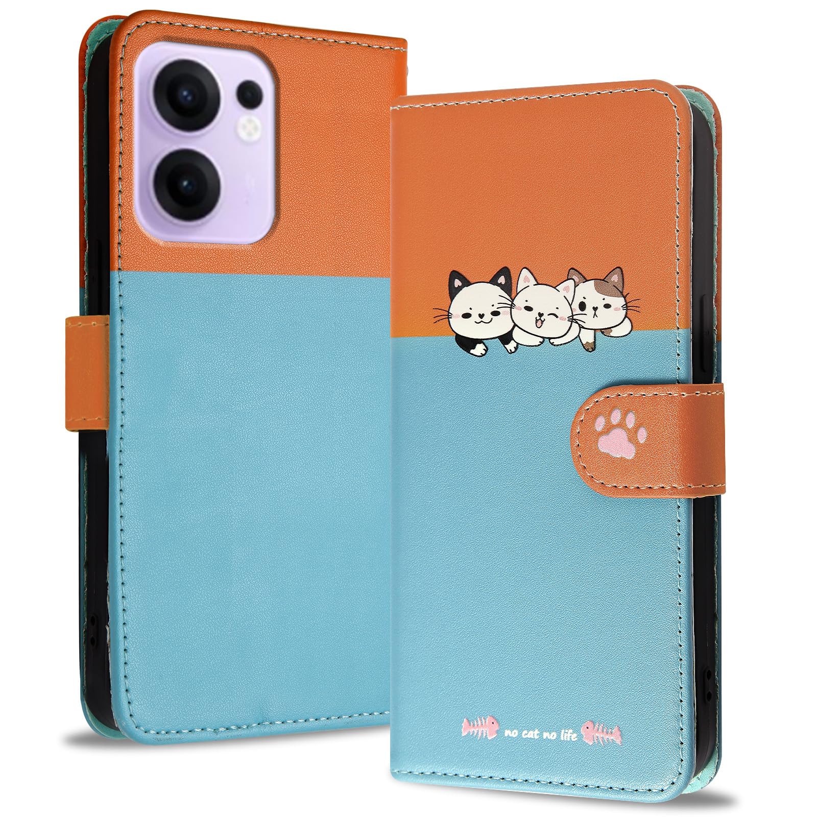 Amazon.co.jp: Reddylin 対応 OPPO Reno 13A ケース 手帳型 かわいい猫