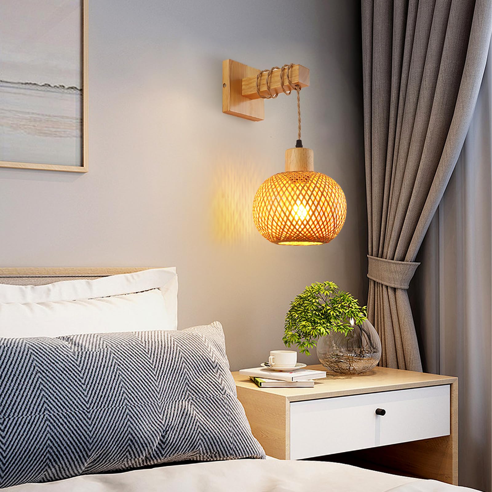 Wandlamp Rotan in Huis en Inrichting